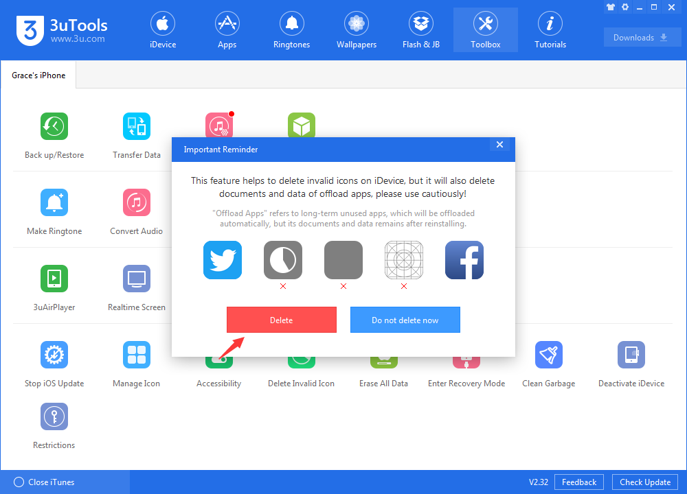 How to Delete Invalid Icons on iDevice Using 3uTools?